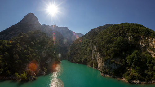 Scenic view of mountains against sky