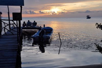 Scenic view of sea at sunset