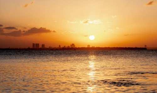 Scenic view of sunset over dar es salaam's cityscape