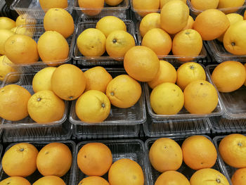 High angle view of fruits for sale at market stall