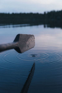 Close-up of water splashing in lake