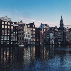 Reflection of buildings in water