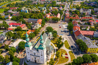 High angle view of townscape