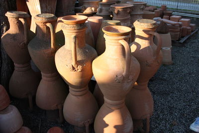 High angle view of various objects for sale in market