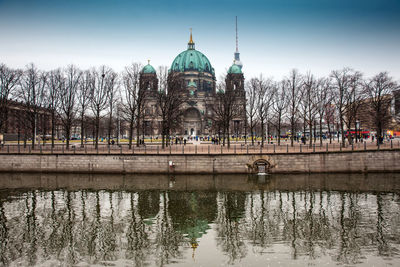 Supreme parish and collegiate church or also called berlin cathedral in a cold end of winter day