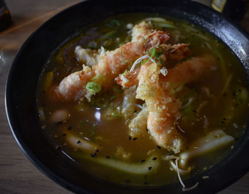 Close-up of soup in bowl