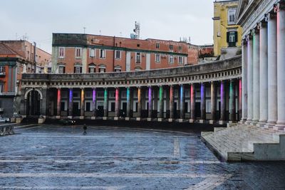 Colorful columns at san francesco di paola in city