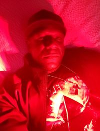 Close-up portrait of a smiling mid adult man