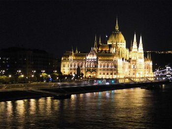 Illuminated city at night