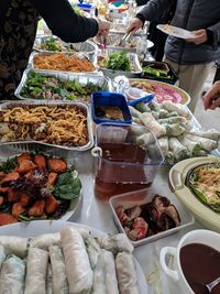 High angle view of food  in market