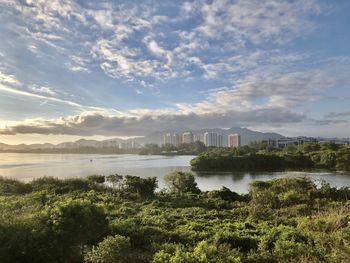 Scenic view of river against sky