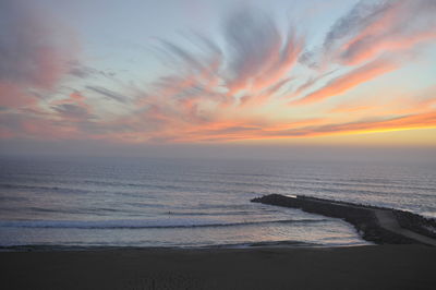 Scenic view of sea during sunset