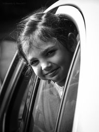 Close-up portrait of smiling girl