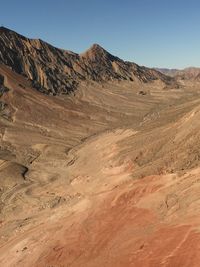 Scenic view of desert against clear sky