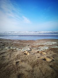 Scenic view of beach against sky