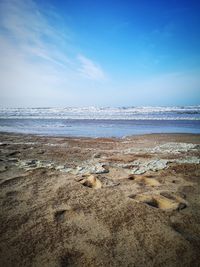 Scenic view of beach against sky