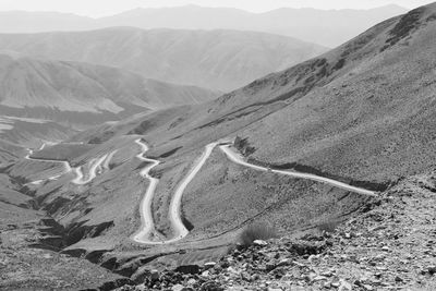 High angle view of arid landscape