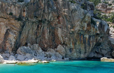 Scenic view of sea and rocks