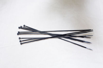 High angle view of piano on table