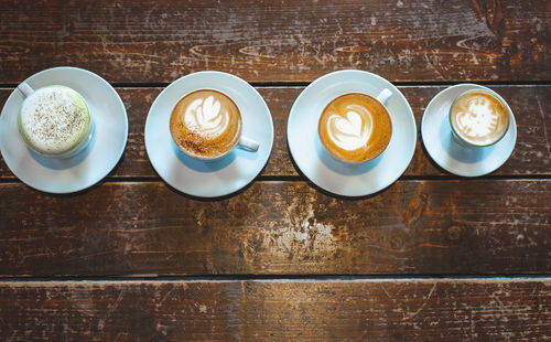 Directly above shot of coffee on table