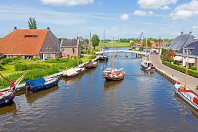 Aerial from the village gaastmeer in friesland the netherlands