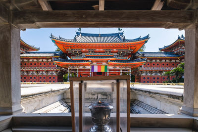 View of temple outside building