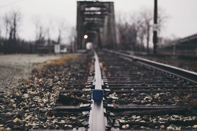 Close-up of railroad track