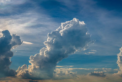 Low angle view of smoke emitting from clouds