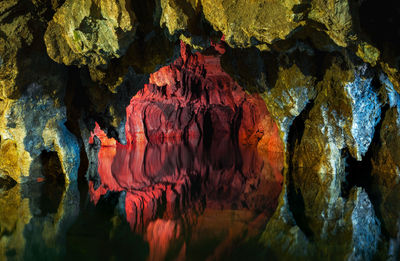 Close-up of rock formation in cave