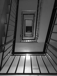 Low angle view of spiral staircase of building