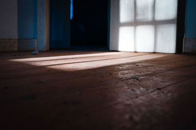 Surface level of wooden floor in house