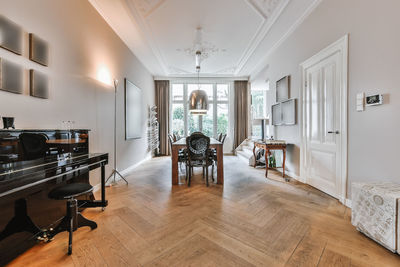 View of empty chairs at home