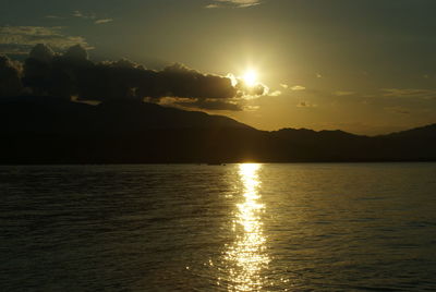 Scenic view of sea at sunset