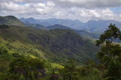 Scenic view of mountains against sky