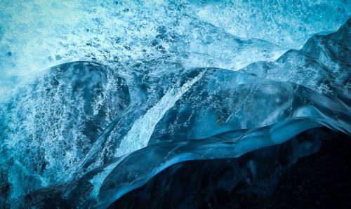 Close-up of frozen water