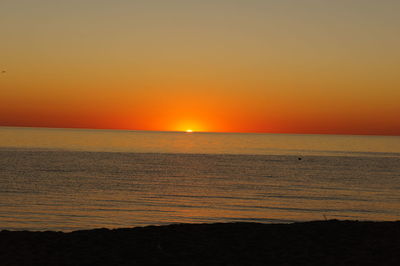 Scenic view of sea during sunset