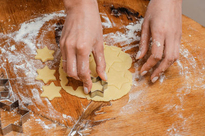 Preparation of sweet biscuits in shape of the star of david