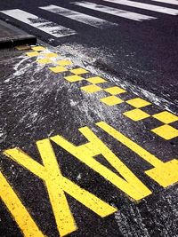 Road marking on road