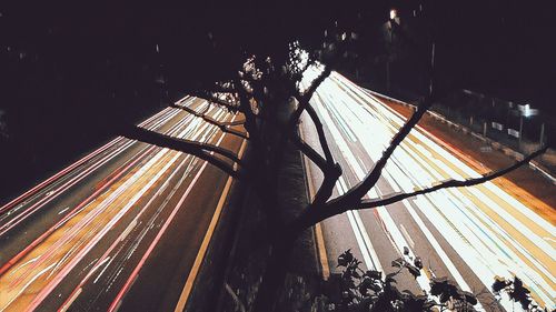 Light trails at night