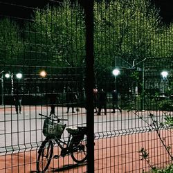 Illuminated street light at night