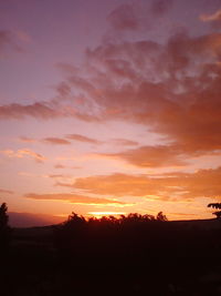 Scenic view of dramatic sky during sunset