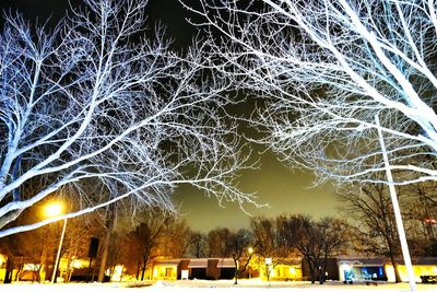 Illuminated street light at night