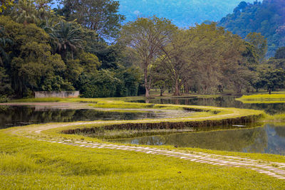 Scenic view of lake against mountain