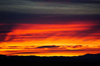 Scenic view of dramatic sky during sunset