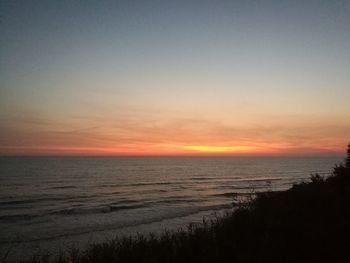 Scenic view of sea during sunset