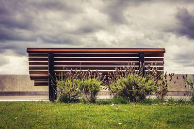 Low angle view of built structure against sky