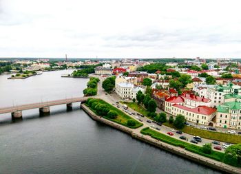 High angle shot of townscape