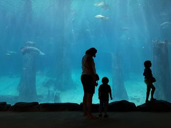 Group of people at aquarium