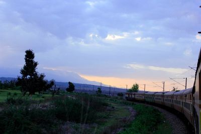 Scenic view of landscape at sunset