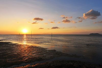 Beautiful sunset view over the beach